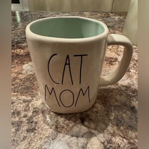 Rae Dunn Cat Mom Mug - Cream and Mint